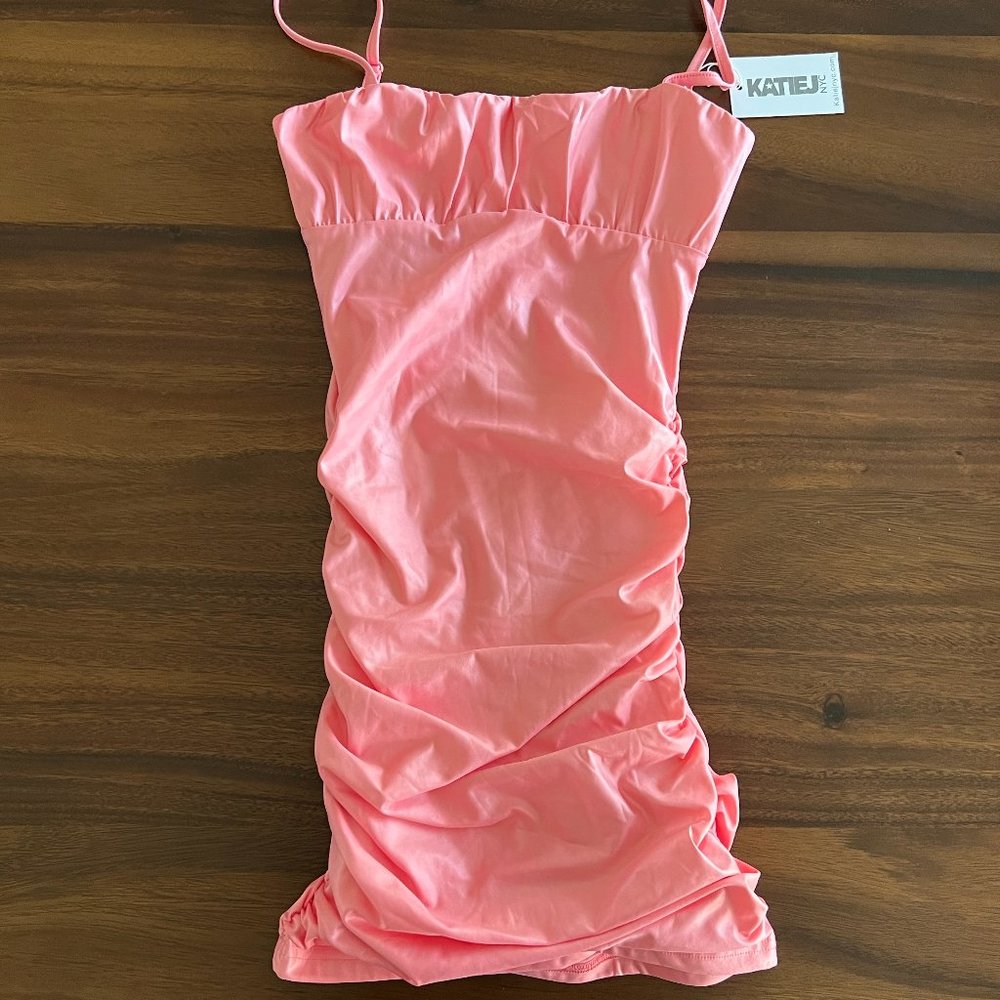 Katie J NYC Pink Ruched Dress